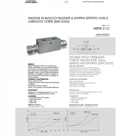 DOUBLE PILOT OPERATED CHECK VALVE FOR 12mm BANJO MOUNTING-2 DOUBLE PILOT OPERATED CHECK VALVE FOR 12mm BANJO MOUNTING
