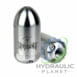 hydraulicplanet Two polished cylindrical nozzles, one upright with the "Reaper" logo and one showing a 3/8" inlet and holes, highlight the precision design of the REAPER™ ROTATING JETTING NOZZLE 3/8" INLET, 24°.