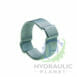 hydraulicplanet A TWO EAR CLIP metal hose clip with a smooth surface and two raised sections is displayed on a white background featuring the Hydraulic Planet logo watermark.