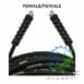 hydraulicplanet 1/4" 2 wire black pressure washer hose assembly with BSP female fittings, labelled "FEMALE/FEMALE." A gear and leaf logo appears partially in the bottom right corner.