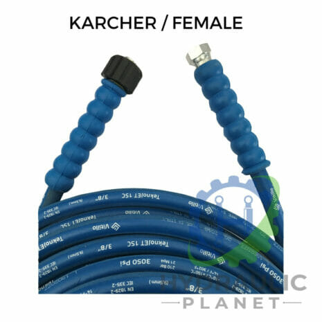 3/8" 1 WIRE BLUE PRESSURE WASHER HOSE ASSEMBLY WITH FEMALE KARCHER + BSP FEMALE