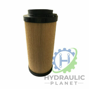 hydraulicplanet SPARE CARTRIDGE FOR TANK TOP RETURN FILTER—cylindrical pleated hydraulic element with black caps, shown upright beside the Hydraulic Planet logo; perfect replacement for your tank top return filter system.