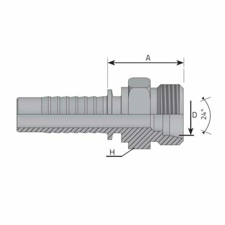 METRIC MALE 24° CONE - S TYPE (HEAVY) METRIC MALE 24° CONE - S TYPE (HEAVY)