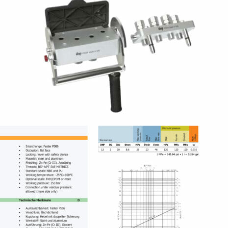 DNP MULTI DOCK QUICK RELEASE SET - 4 LINE-2 PSW4 SPEC SHEET