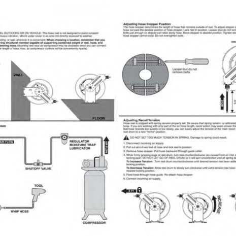 RETRACTABLE AIR HOSE REEL 15MT X 3/8"-3 Air Hose Reel spec sheet