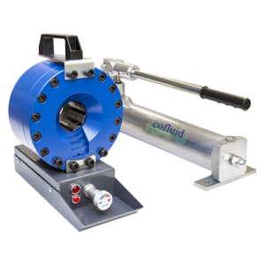 "O100P2 Crimping Machine: Compact and lightweight hydraulic crimper designed for hoses up to 1" R2. Portable and versatile with a 100-ton crimping force. Perfect for precise and reliable hose crimping applications.