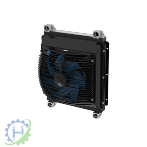 hydraulicplanet The ASA TT25 industrial cooling fan, featuring 2 inlets and 2 outlets, is shown in black and blue with a protective front grille, mounting brackets, and logo. Available in 12V DC or 24V DC models.