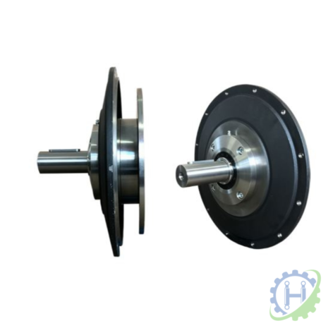 hydraulicplanet Two COUNTERSHAFT metal flange assemblies are shown upright and side-on against a white background.